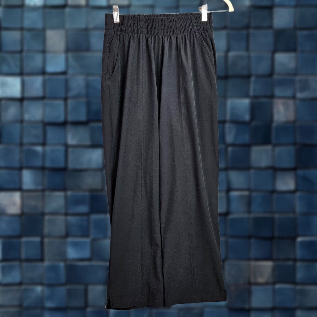Vintage Rabbit Women's Black Wide Leg Pants XS Elastic Waist Athleisure Size 26" / US 2 / IT 38 - 1 Thumbnail