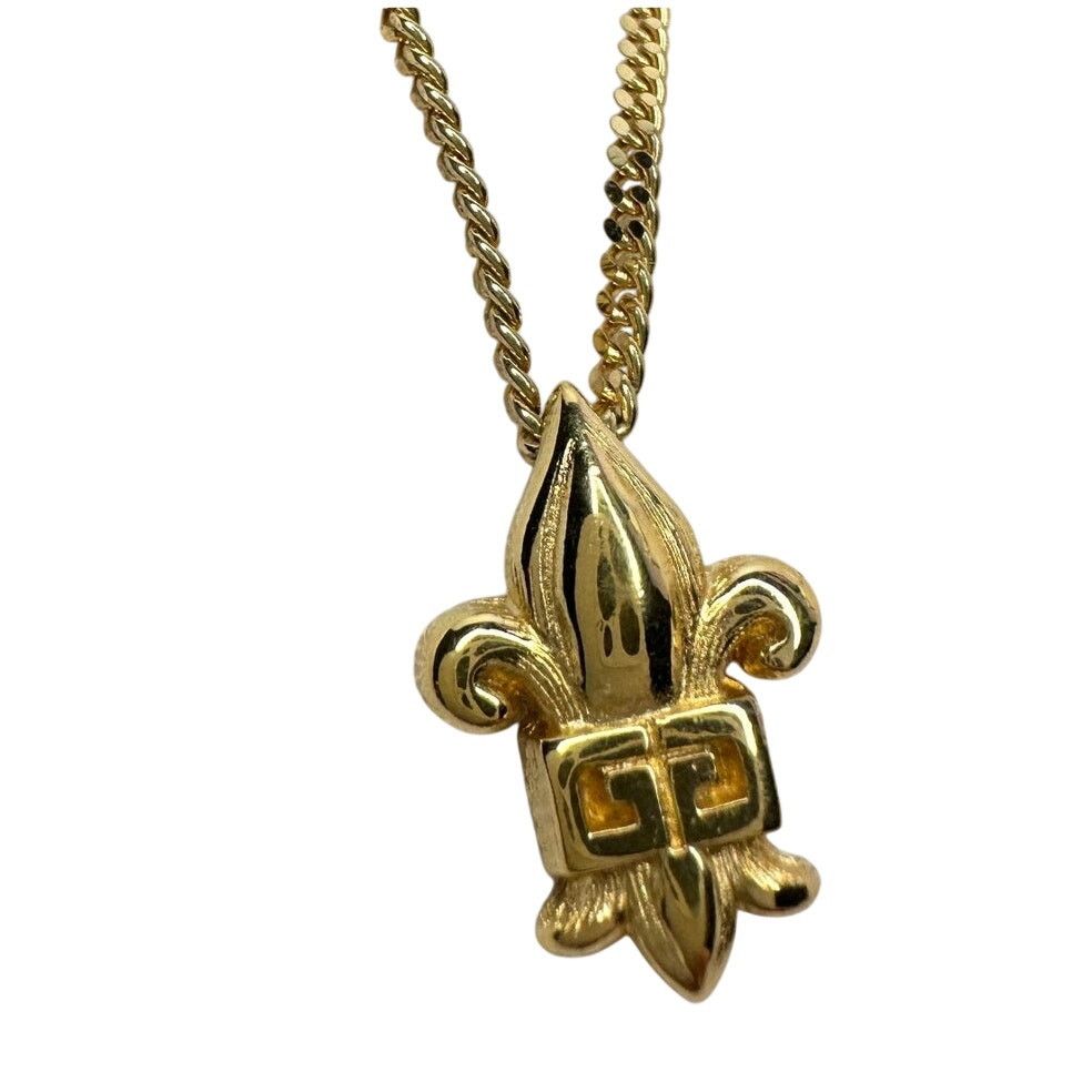 Givenchy Vintage Givenchy Gold Plated Fleur-De-Lis Pendant Necklace Size ONE SIZE - 2 Thumbnail