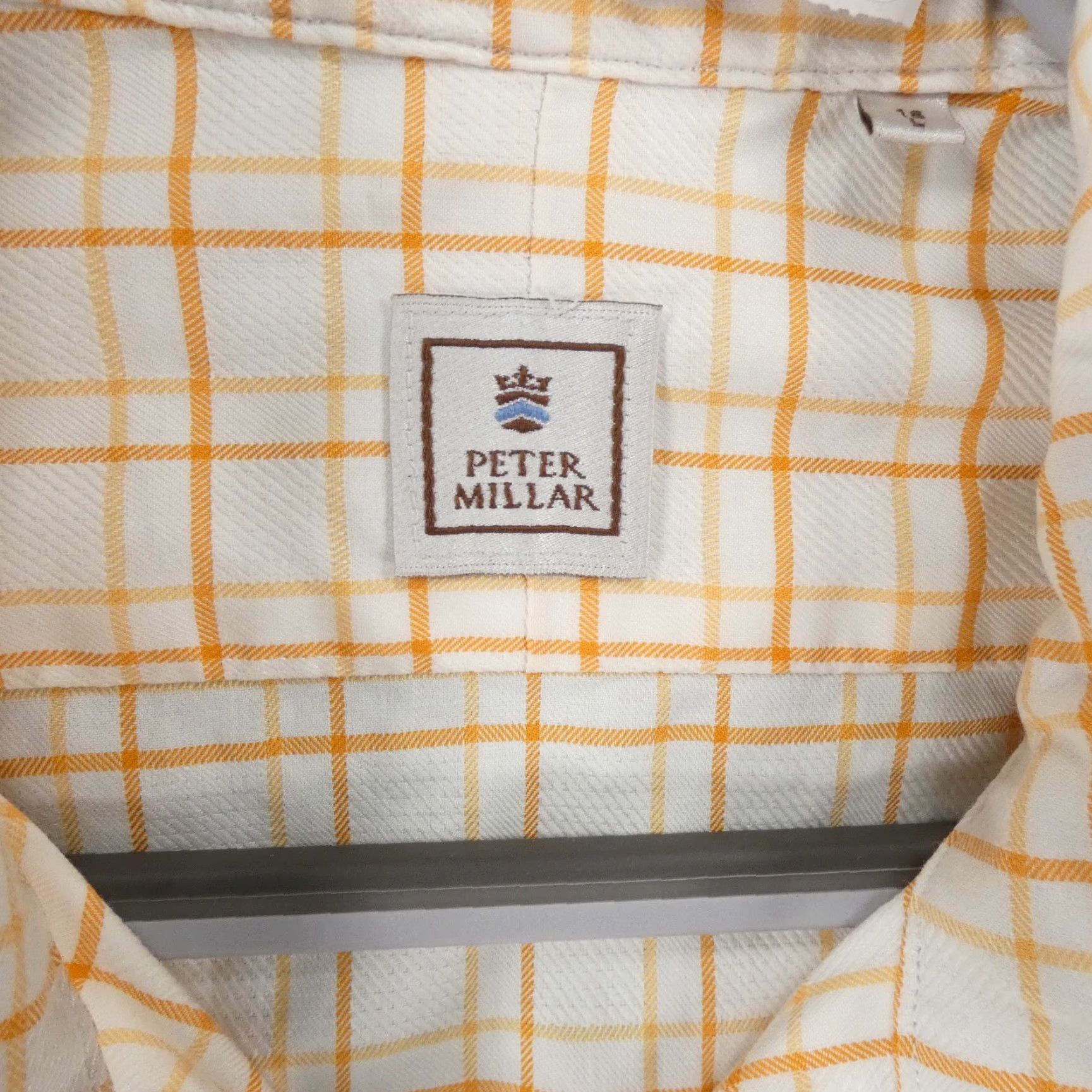 Peter Millar Peter Millar Shirt Mens Large Long Sleeve Button-Up Orange White Plaid Size US L / EU 52-54 / 3 - 7 Thumbnail