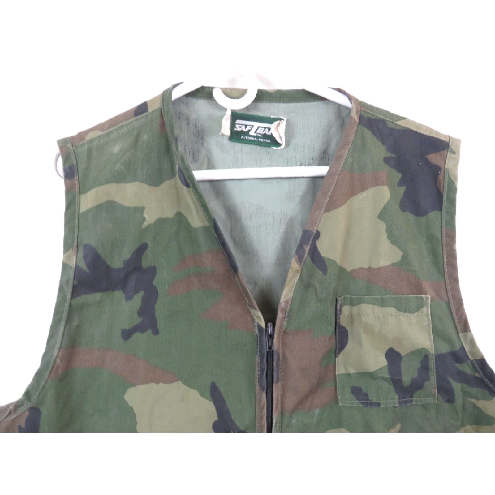 SafTbak VTG SafTbak L Hunting Camo Vest Men's Cotton Zip Pockets Game Pouch Brown Fall Winter USA Vintage Size US L / EU 52-54 / 3 - 3 Thumbnail