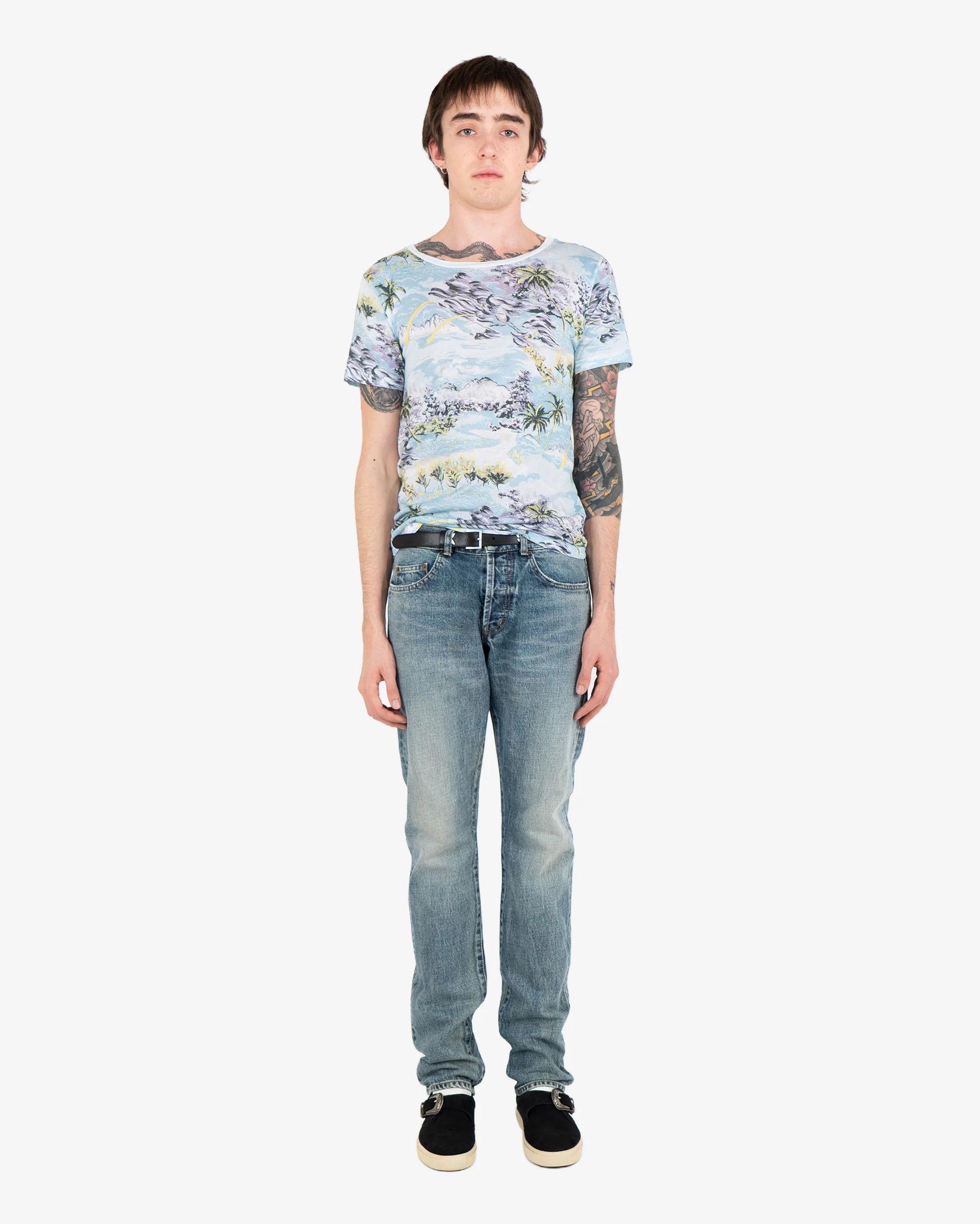 Saint Laurent Paris D18 Blue Washed Denim (2021) Size US 30 / EU 46 - 3 Thumbnail