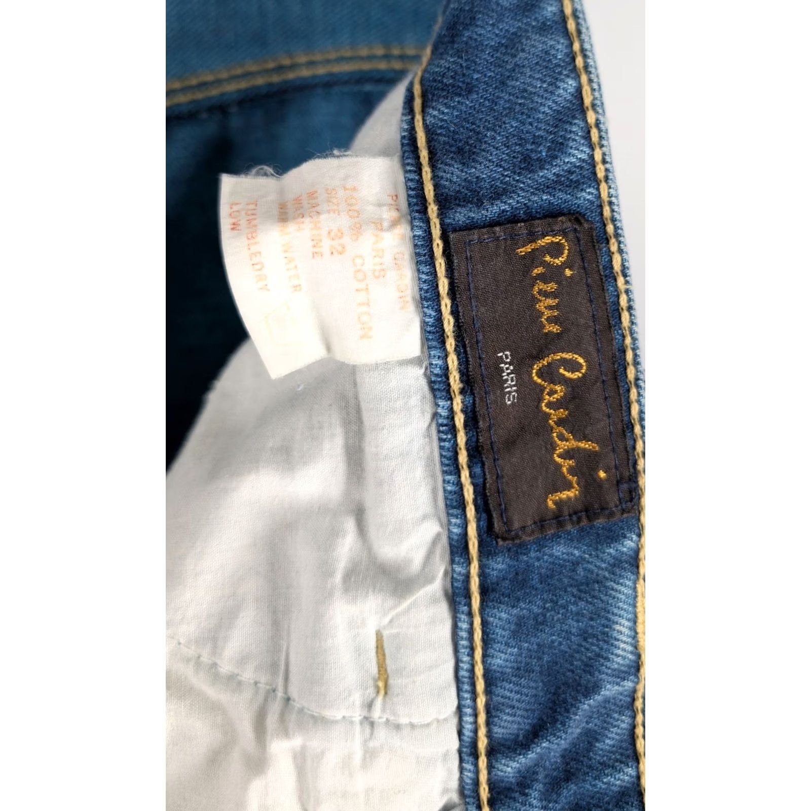 Pierre Cardin VINTAGE Pierre Cardin Denim Jeans 30" Indigo Archival 70s 80s Spiral Logo Fade Straight Leg Mens Size US 30 / EU 46 - 4 Thumbnail
