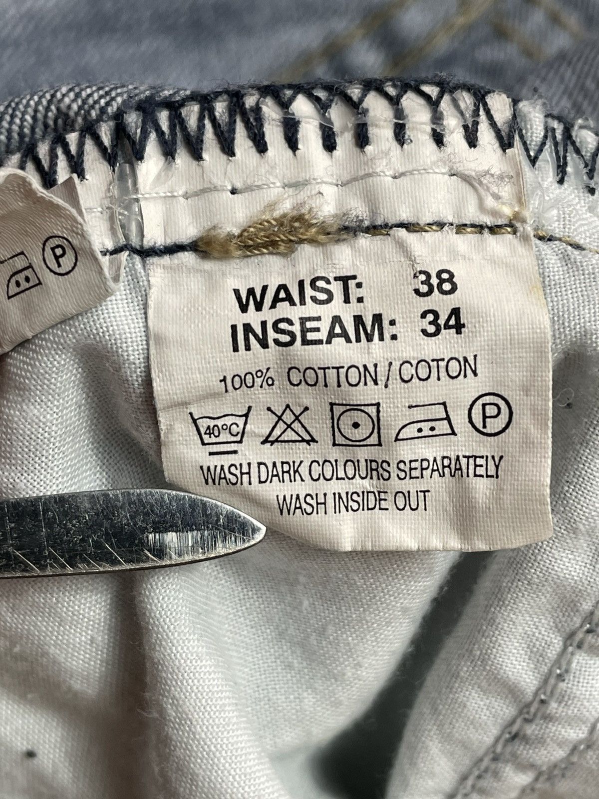 Yves Saint Laurent Yves Saint Lauren Baggy Denim Pants YSL Embroidered Logo Y2k Size US 38 / EU 54 - 9 Thumbnail