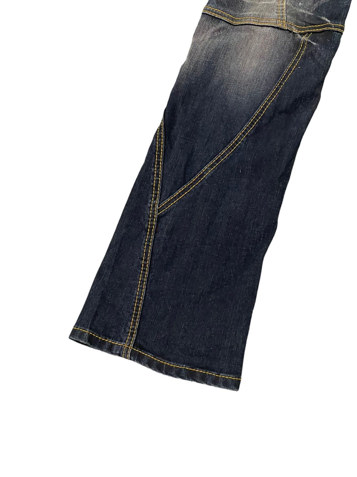 Japanese Brand Flare Jeans Hideaways Nicole Distress Low Rise Stretch 7🟦5 Size US 31 - 5 Thumbnail