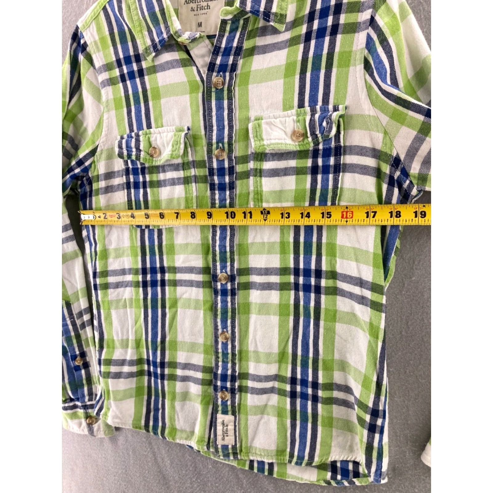Abercrombie & Fitch Abercrombie & Fitch Shirt Mens Medium Plaid Button Up Y2K Vintage Muscle Fit Size US M / EU 48-50 / 2 - 2 Thumbnail