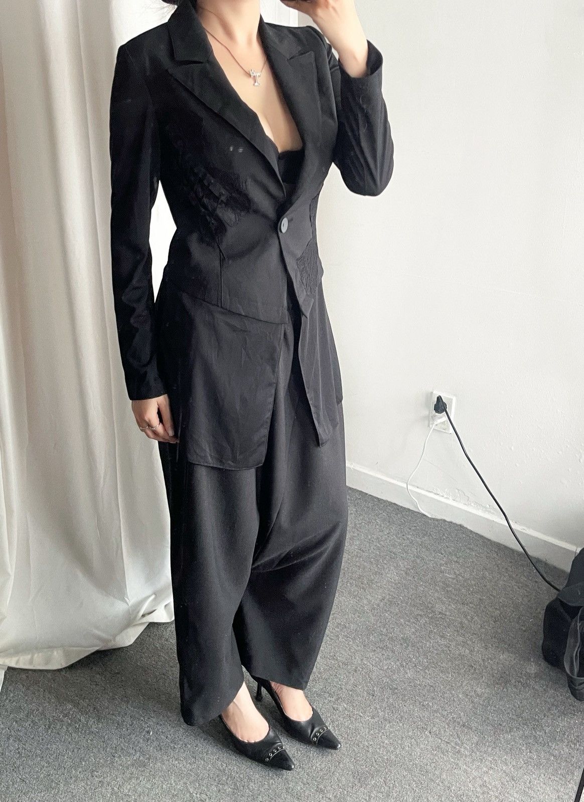 Dolce & Gabbana DG vibe- Korea Design - Mundo Gothic Lace-Up Long Blazer Size S / US 4 / IT 40 - 2 Thumbnail