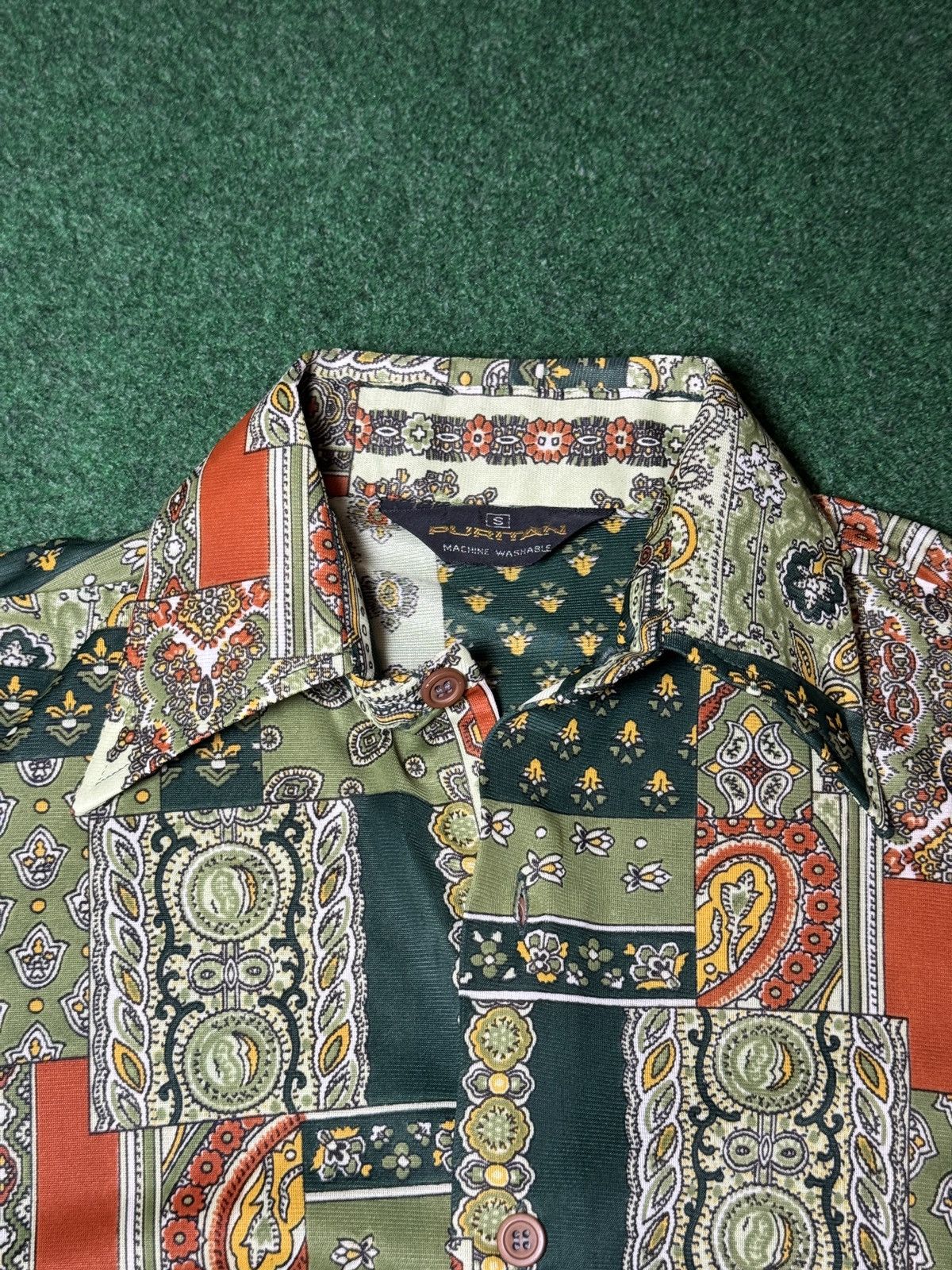 Puritan Vintage 70s Puritan Patchwork Paisley Disco Button Up Shirt Size US S / EU 44-46 / 1 - 2 Thumbnail