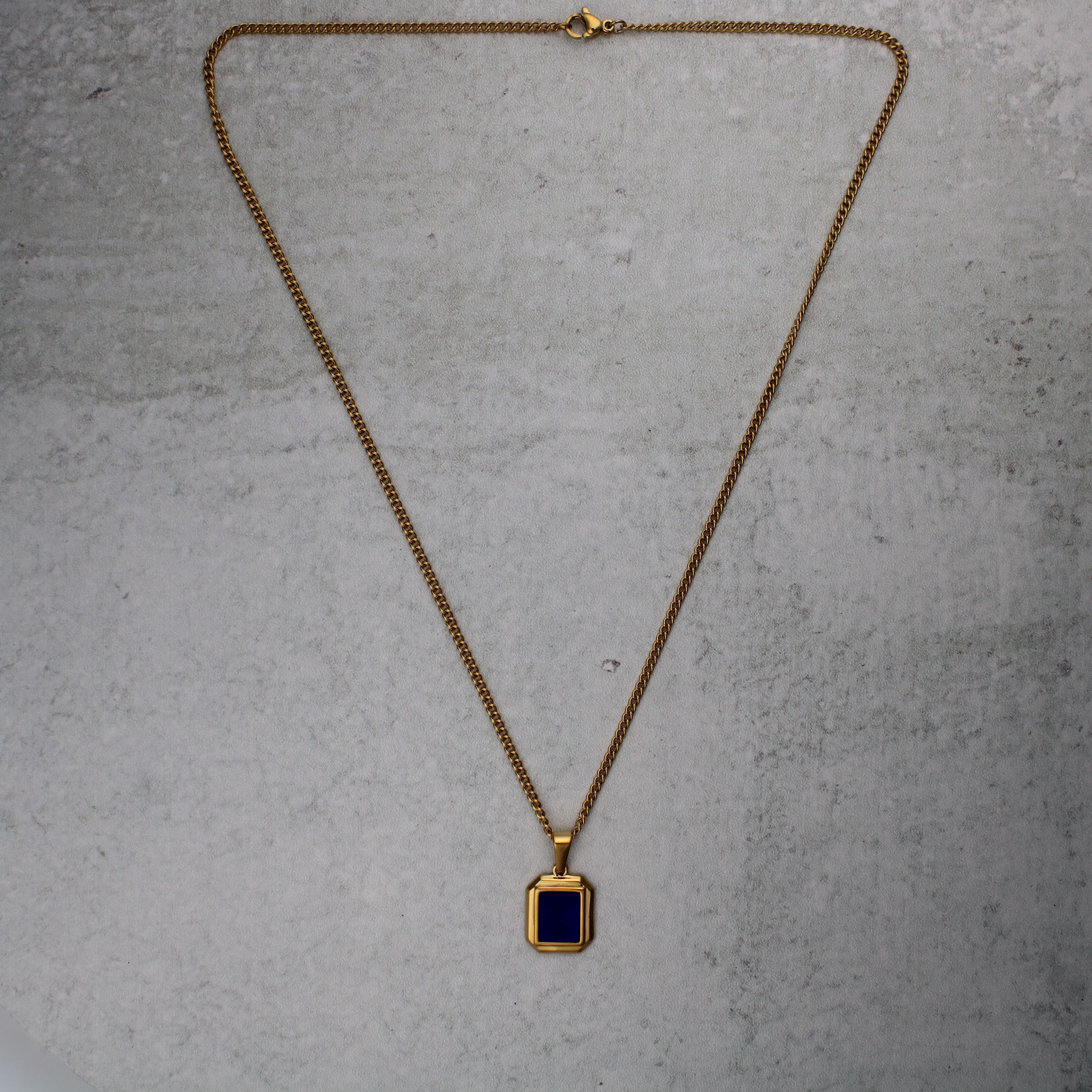 Jewelry 18K Gold Mini Blue Enamel Pendant Necklace Size ONE SIZE - 4 Thumbnail