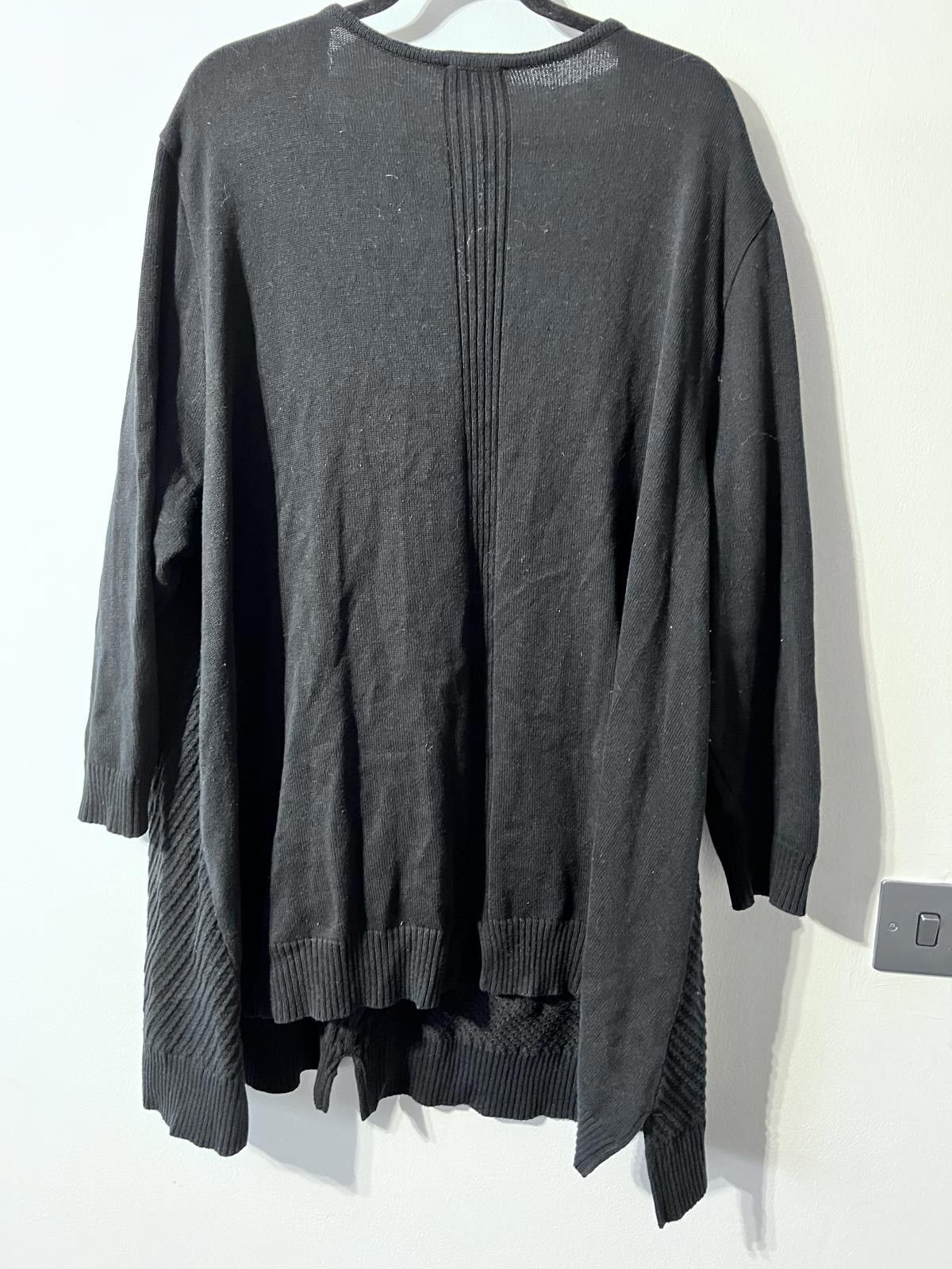 Joe Boxer Box2 Black Longline Ribbed Cardigan – UK 22 (Oversized Fit) Size XXL / US 16-18 / IT 52-54 - 5 Thumbnail