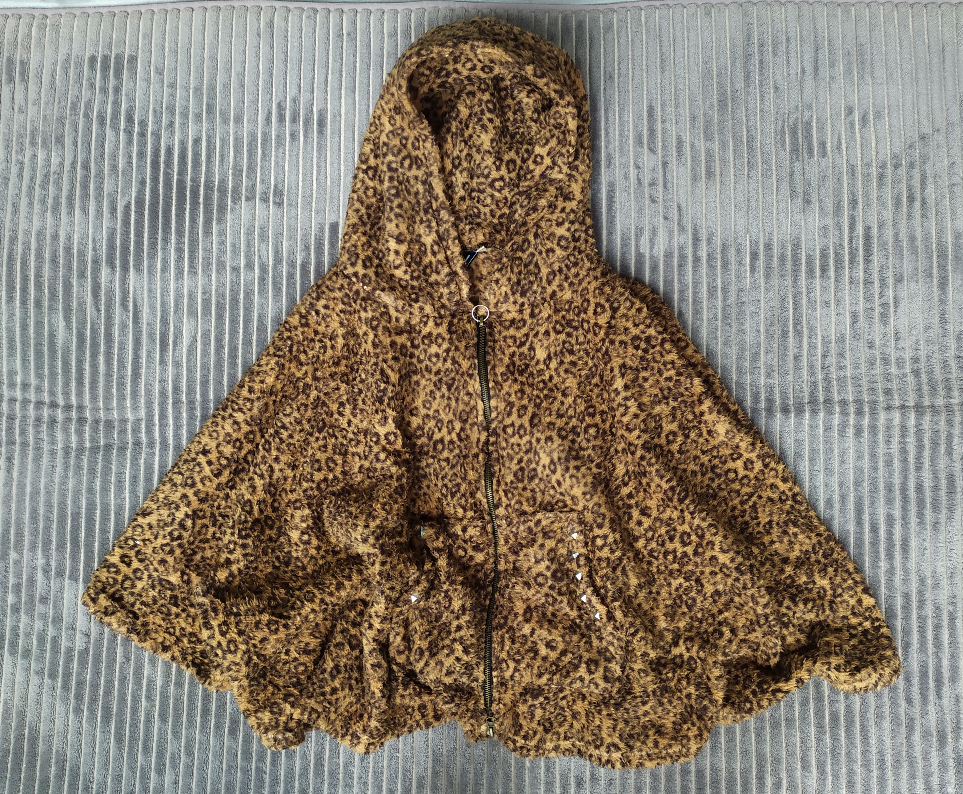 Japanese RGV Leopard Poncho Zip Hoodie i6w9 LGB style