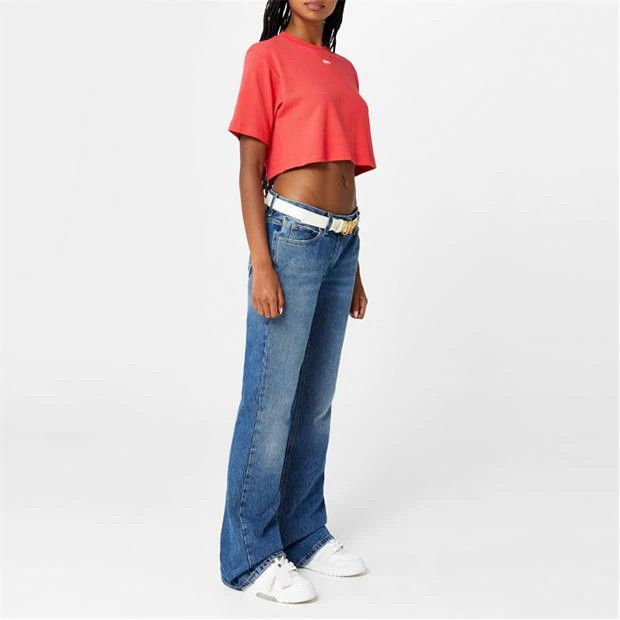 Off-White o1g2r1mq1224 Cropped T Shirt in Red Size M / US 6-8 / IT 42-44 - 4 Thumbnail