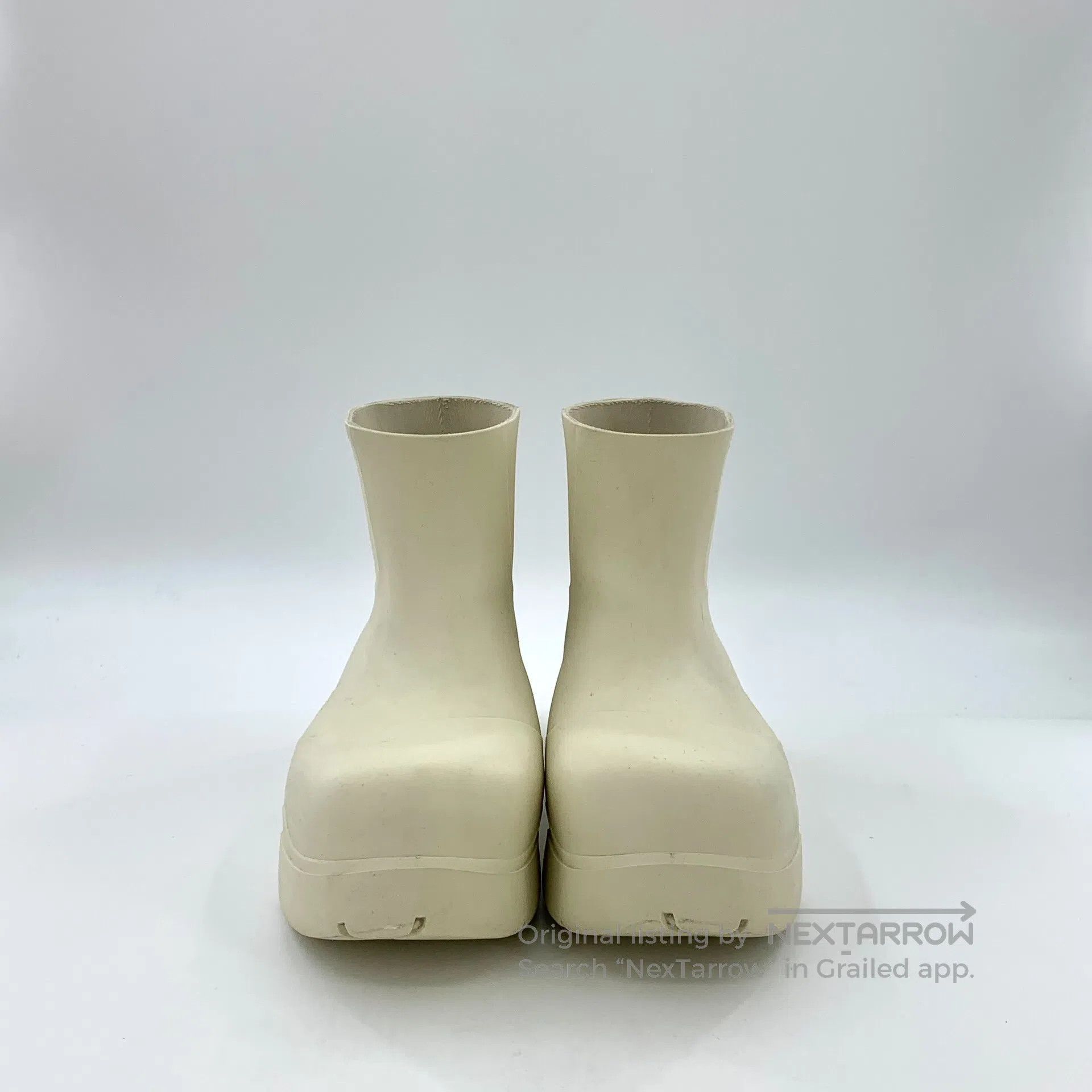 Bottega Veneta Bottega Veneta Beige Rubber Thick Sole Short Boots Rain Bo Size US 9.5 / IT 39.5 - 3 Thumbnail