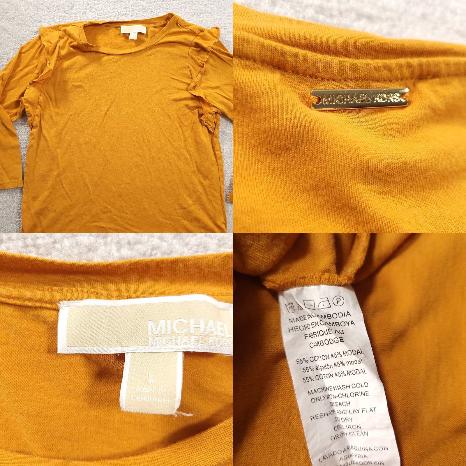 Michael Kors Michael Kors Blouse Top Large Yellow Ruffled Vintage Size L / US 10 / IT 46 - 8 Thumbnail