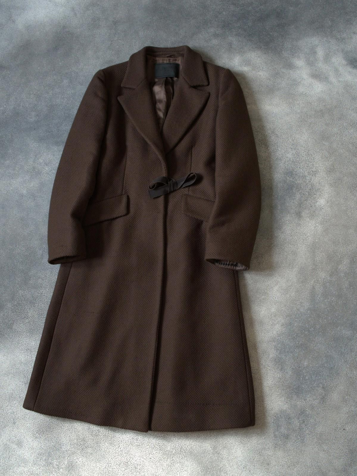 Prada F/W 2000 Prada RUNWAY Chocholate Wool Laces Bow Coat Size M / US 6-8 / IT 42-44 - 3 Thumbnail