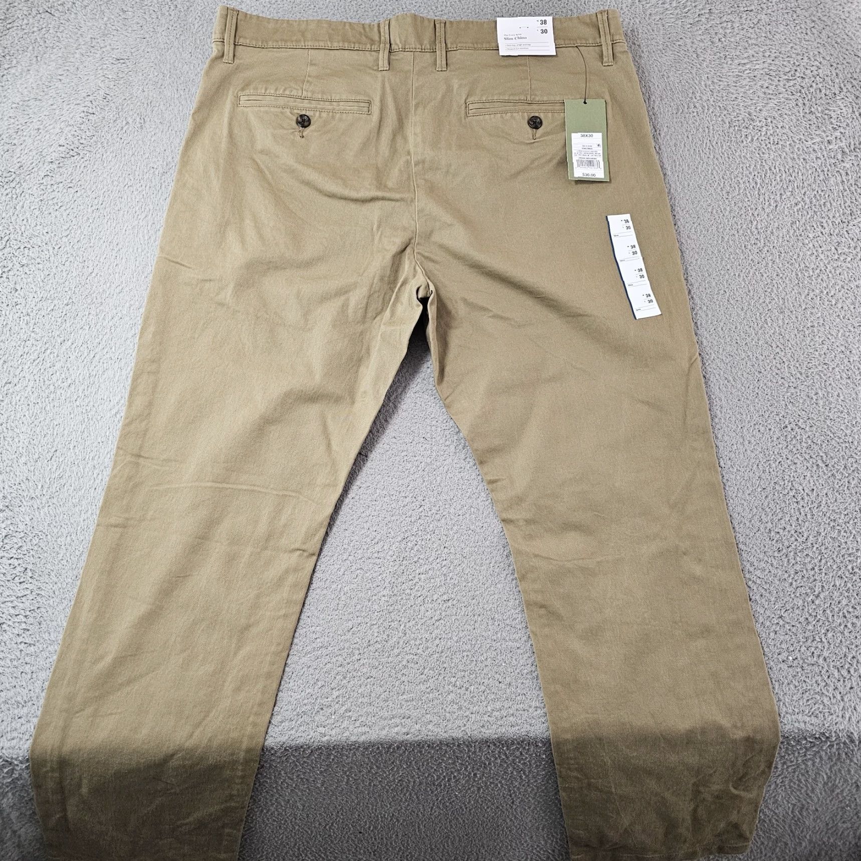 Vintage Goodfellow & Co Pants Men Slim Chino 38x30 Beige Stretch Casual Business Travel Khaki 5 Pocket Zip Fly Button Mens Size US 38 / EU 54 - 7 Thumbnail