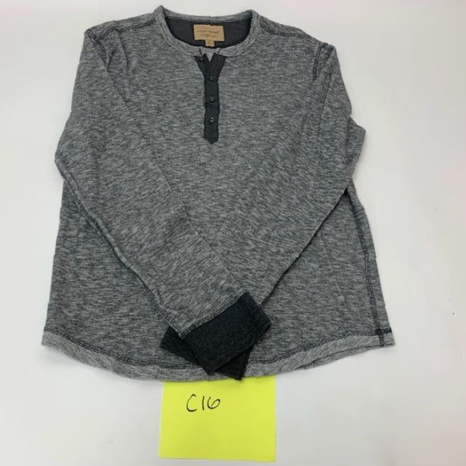 Lucky Brand LUCKY BRAND Men’s Sweater California CrewNeck 1/4 Button Gray Size M Pullover Cotton Blend 1990s Theme Mens Size US M / EU 48-50 / 2 - 6 Thumbnail