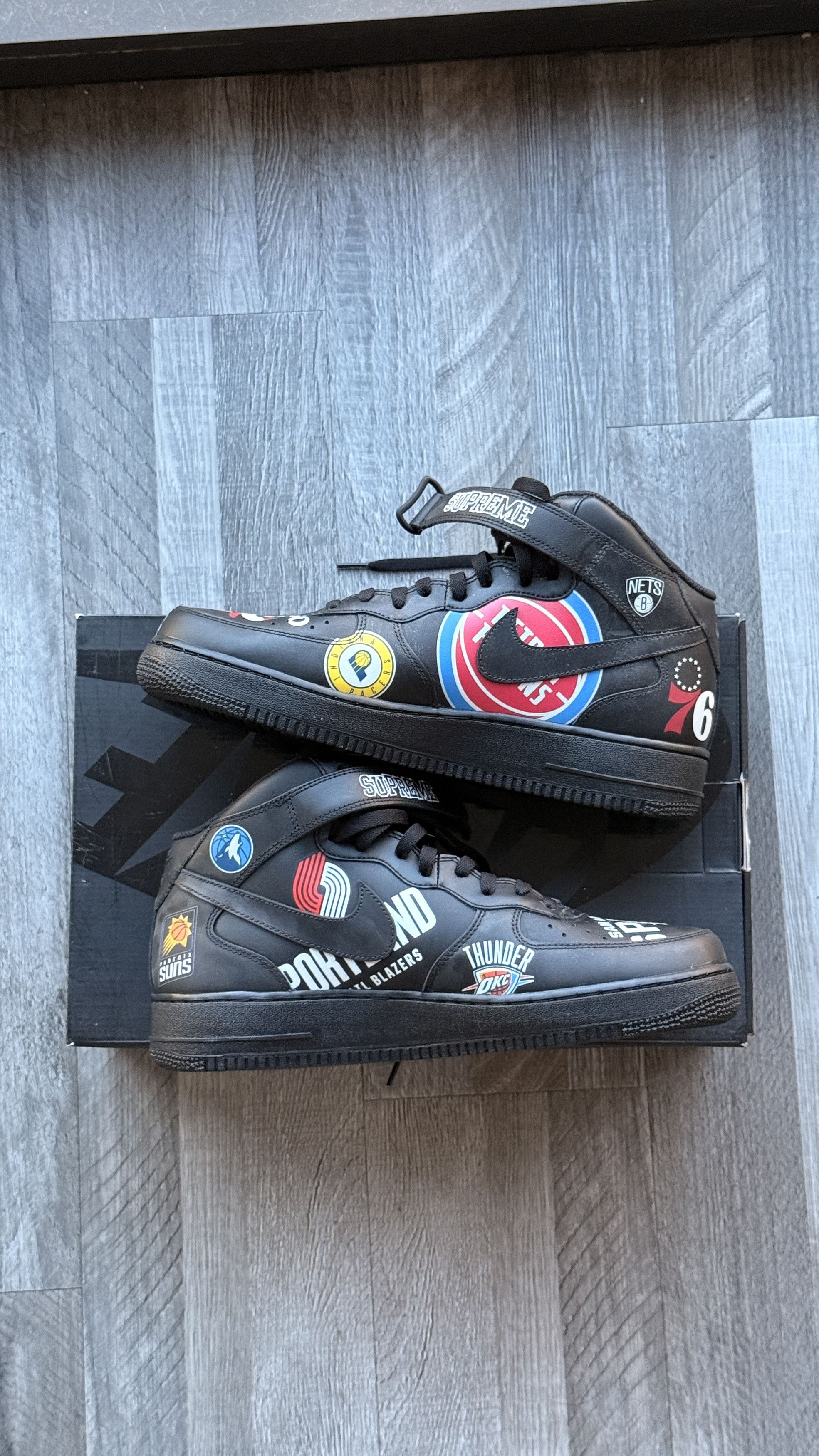 Nike Supreme Air Force 1 NBA Black Size US 12 / EU 45 - 2 Thumbnail