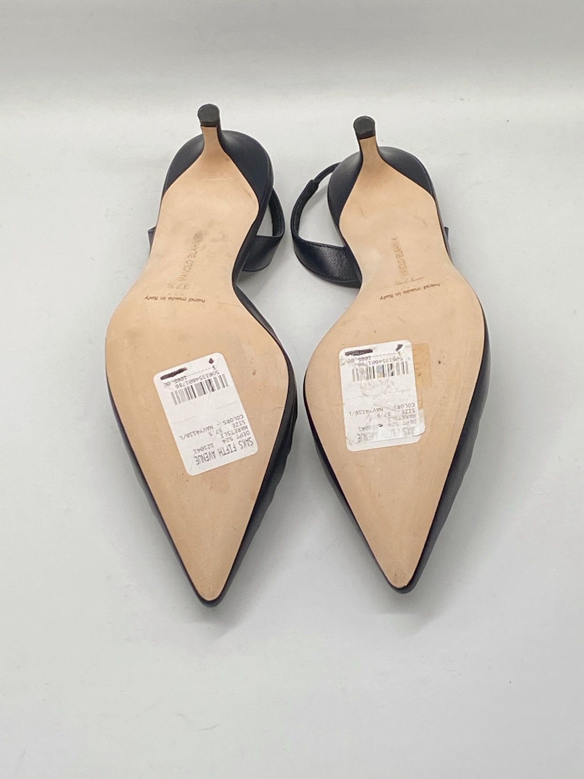 Manolo Blahnik Manolo Blahnik 50MM Leather Slingback Pumps size 37.5 Size US 7.5 / IT 37.5 - 11 Thumbnail
