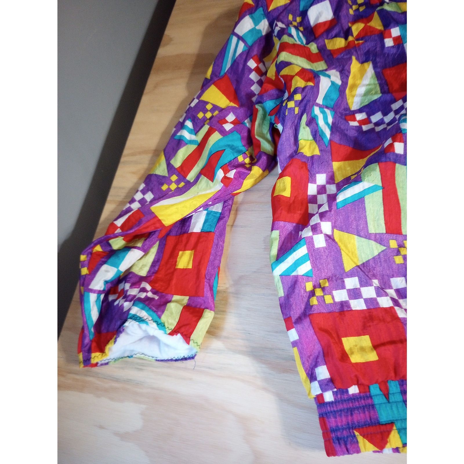 Vintage Vintage Janeve XL Jacket 90s Geometric Windbreaker Retro Size XL / US 12-14 / IT 48-50 - 3 Thumbnail