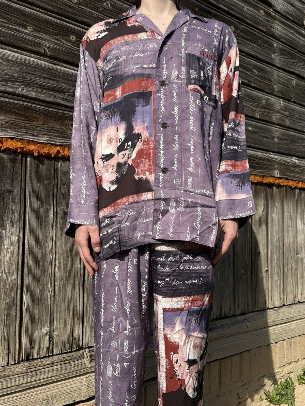 Jean Paul Gaultier Jean Paul Gaultier Viscose Portrait Pyjama Set Shirt Pants Size US M / EU 48-50 / 2 - 1 Thumbnail