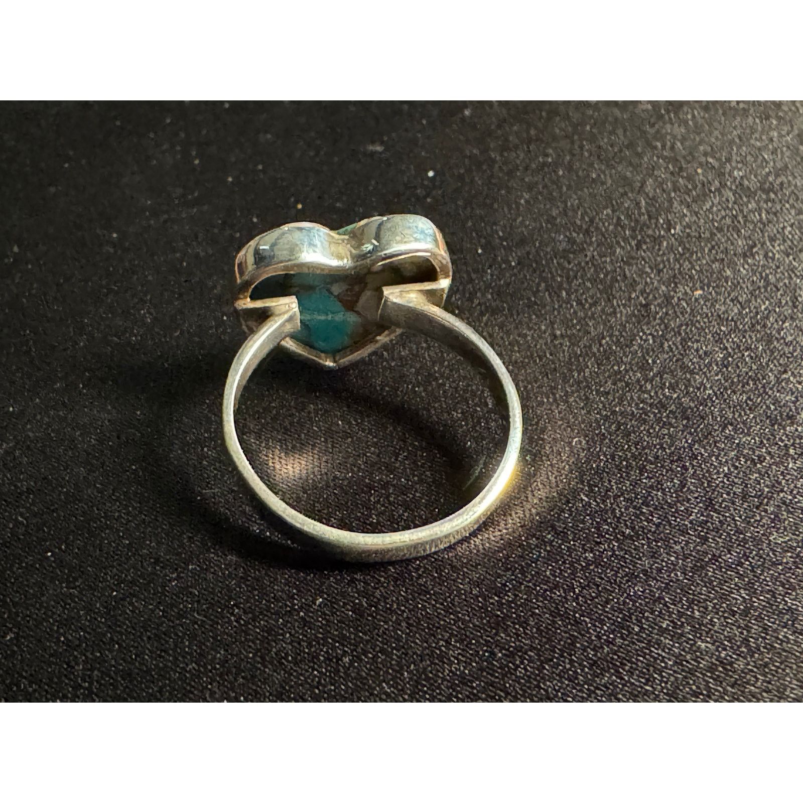 Other 925 Silver Hand Made Heart Shaped Turquoise Ring Size 11.5 Size ONE SIZE - 3 Thumbnail