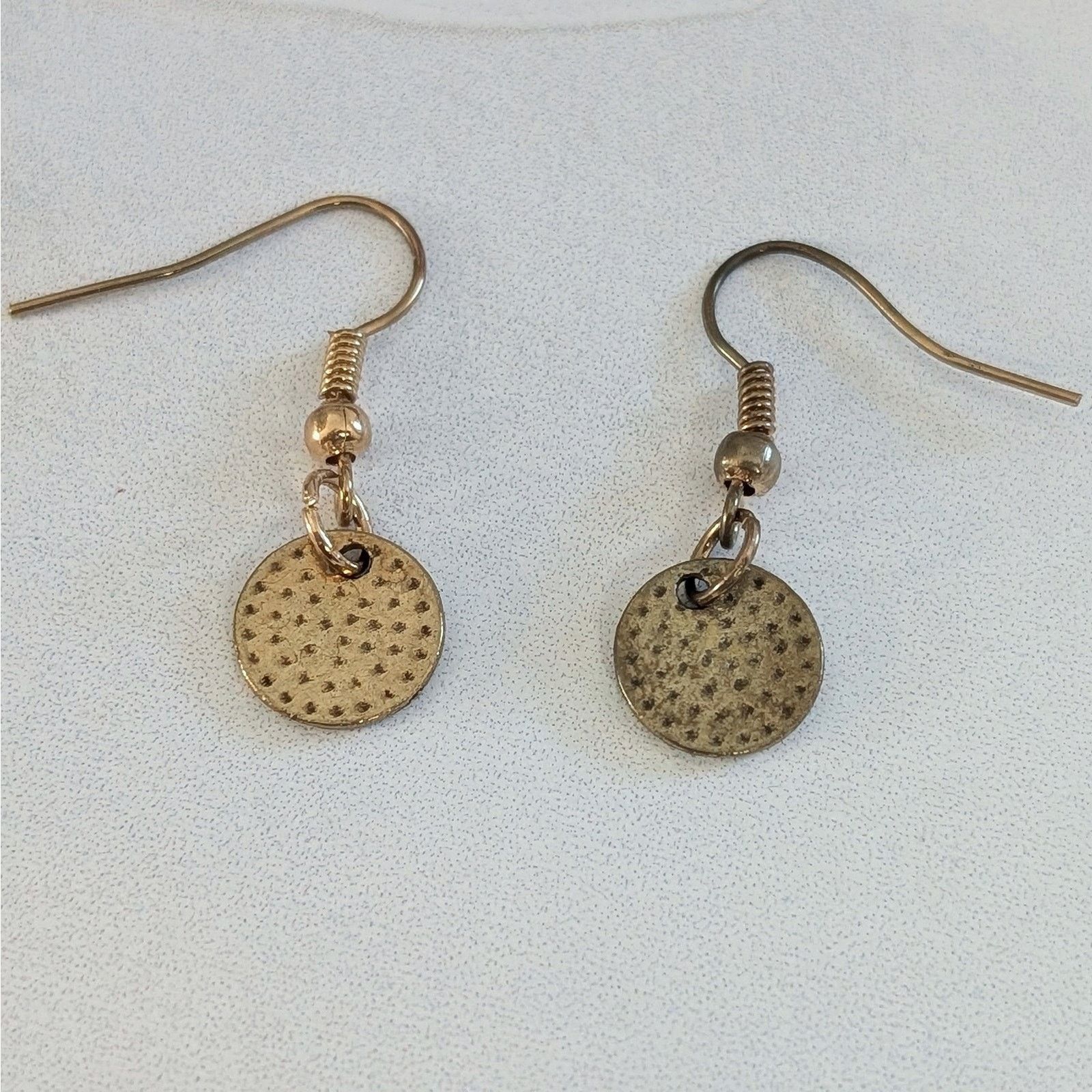 Other Dainty VTG 1980s Gold-Tone Textured Disc Dangle Earrings Size ONE SIZE - 5 Thumbnail