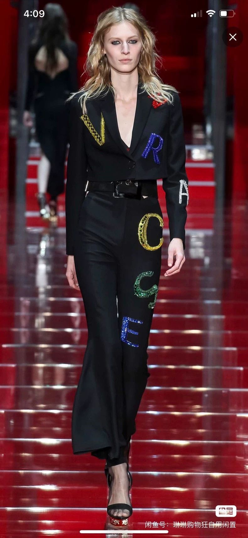 Versace Versace Rhinestone dress bell-bottoms Size 37" - 4 Thumbnail