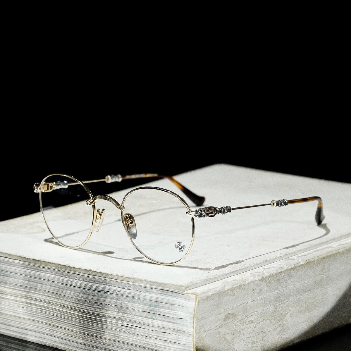 image of Chrome Hearts Bubba - A Glasses in Gold Plated/Plastic, Women's