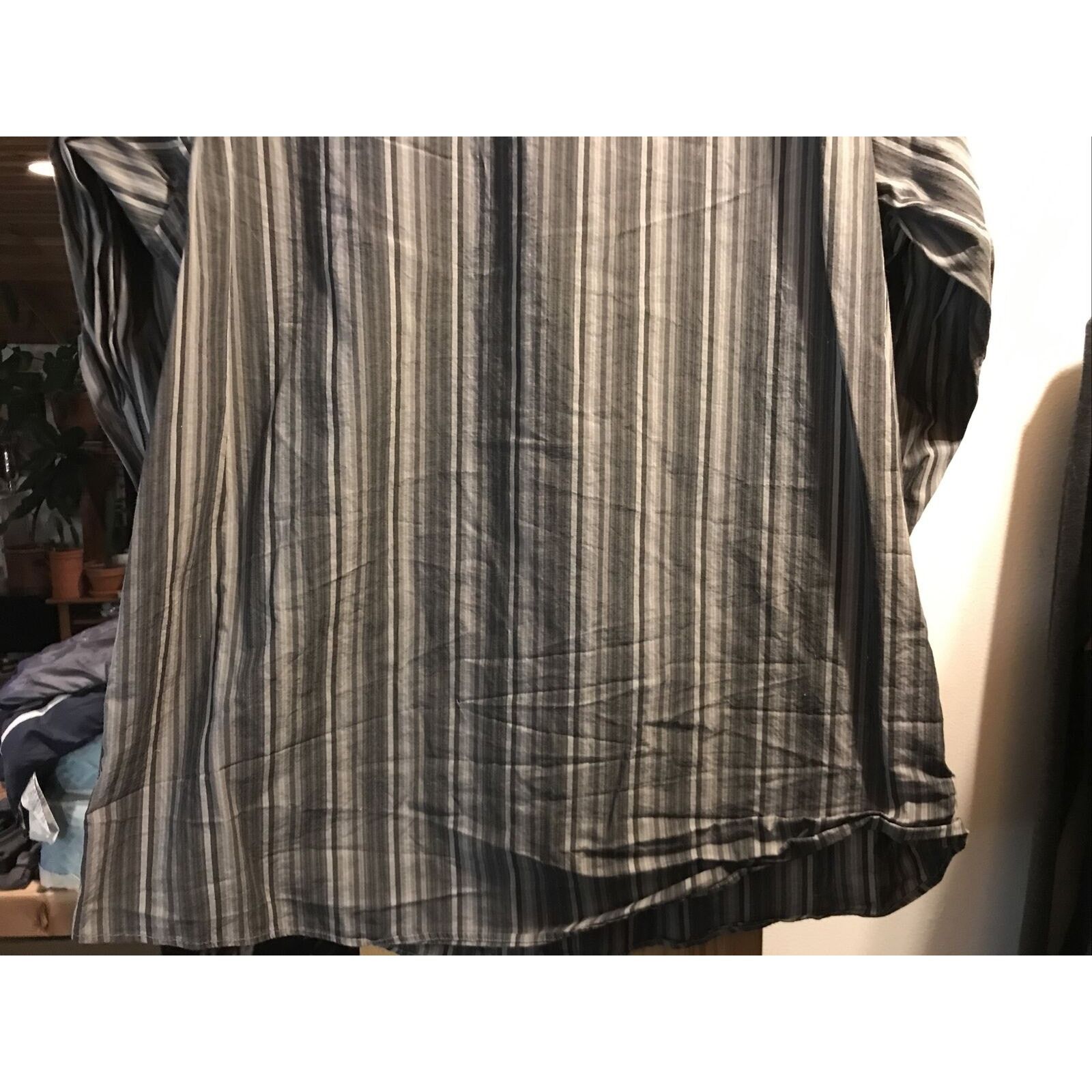 Murano Murano Modern Comfort XLA Men's XL LS Gray Striped Shirt Size US XL / EU 56 / 4 - 8 Thumbnail