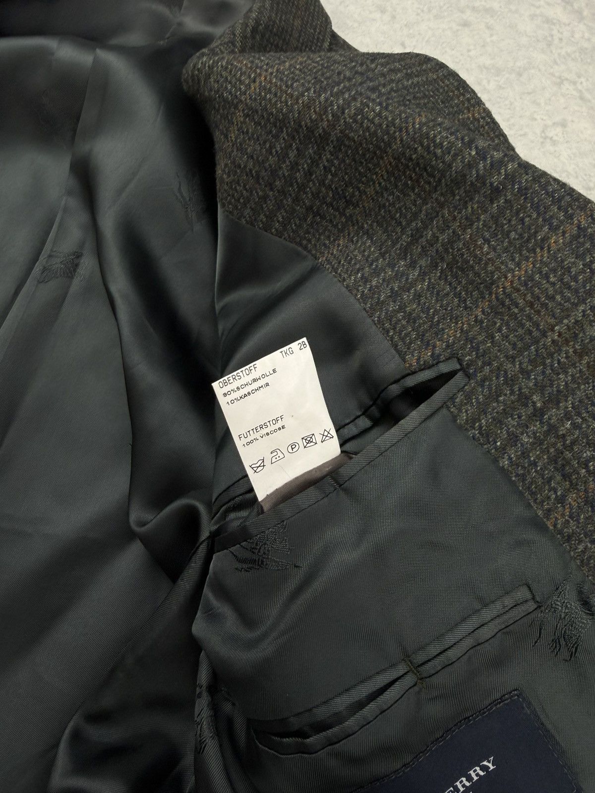 Burberry Burberry London Wool Cashmere Check Blazer Jacket Size 52 Size 42R - 12 Thumbnail