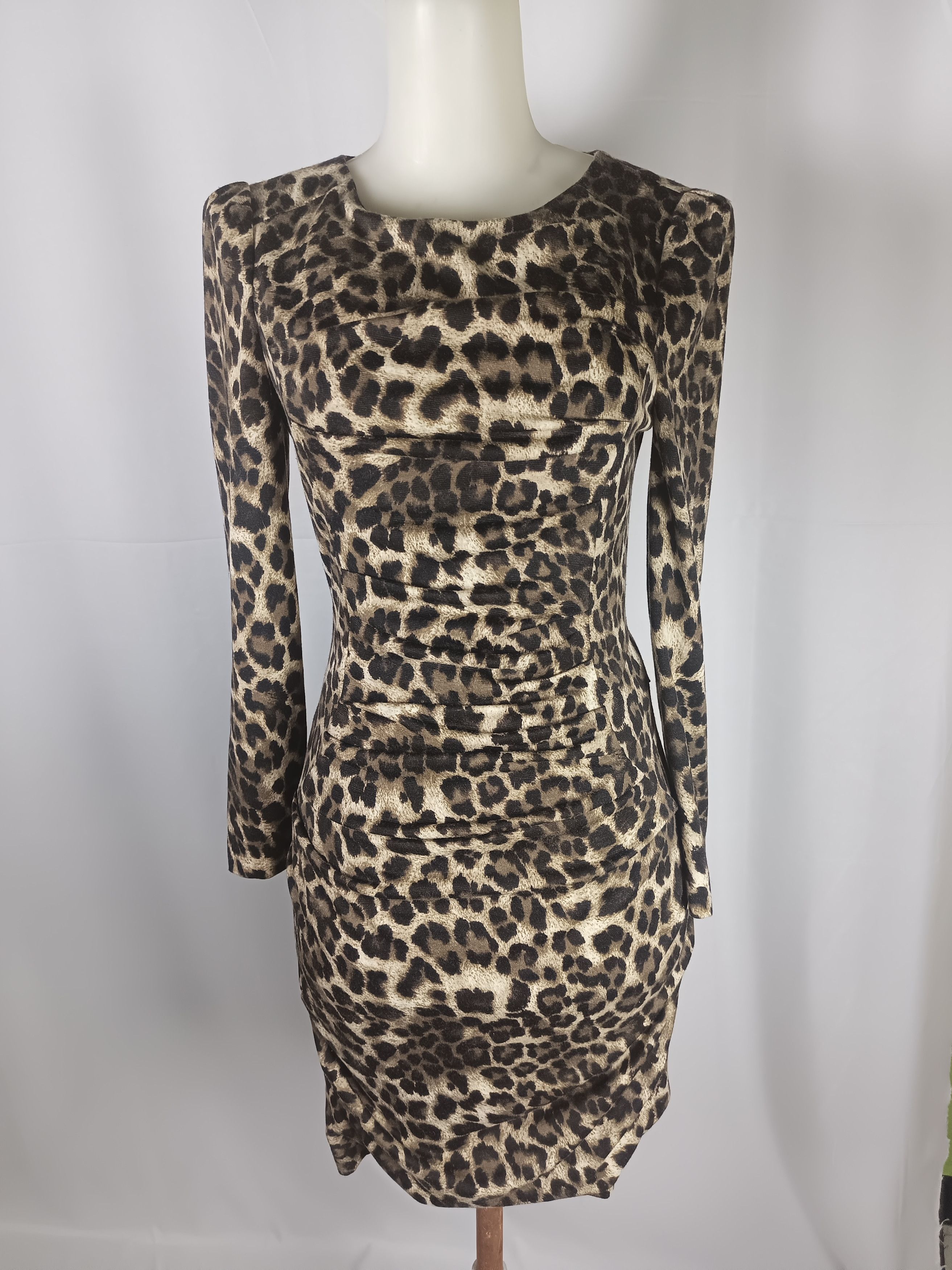Vintage Anivee f. Women's Dress Leopard Print Back Zipper Bodycon Size S / US 4 / IT 40 - 17 Thumbnail