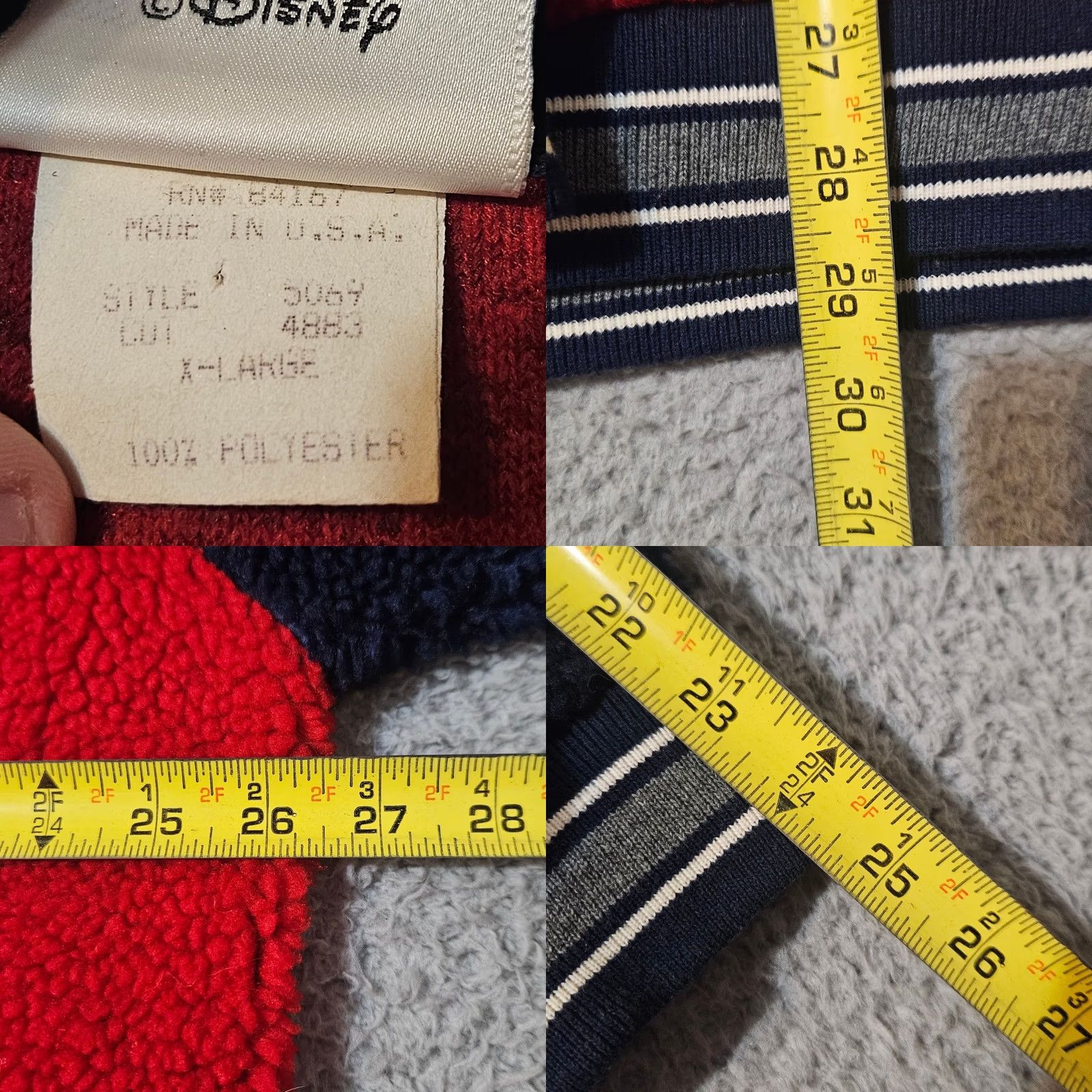 Disney VINTAGE Disney Mickey Mouse Walt Disney World Sports Sherpa Fleece Pullover Men XL Blue Size US XL / EU 56 / 4 - 8 Thumbnail