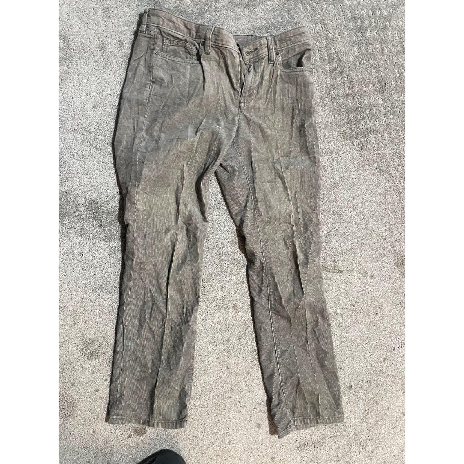 Lands' End Lands' End Corduroy Pants Womens Gray 6P Petite Straight Mid Rise Jeans EUC Stretch Size 28" / US 6 / IT 42 - 3 Thumbnail