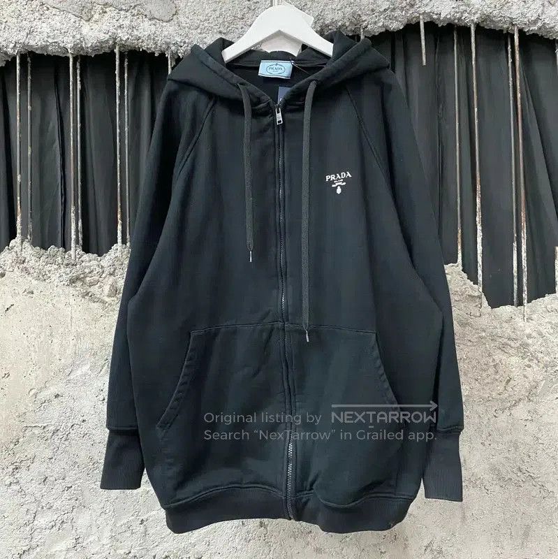 Prada Prada Black Cotton Long Sleeve Hoodie. Size US XS / EU 42 / 0 - 1 Thumbnail