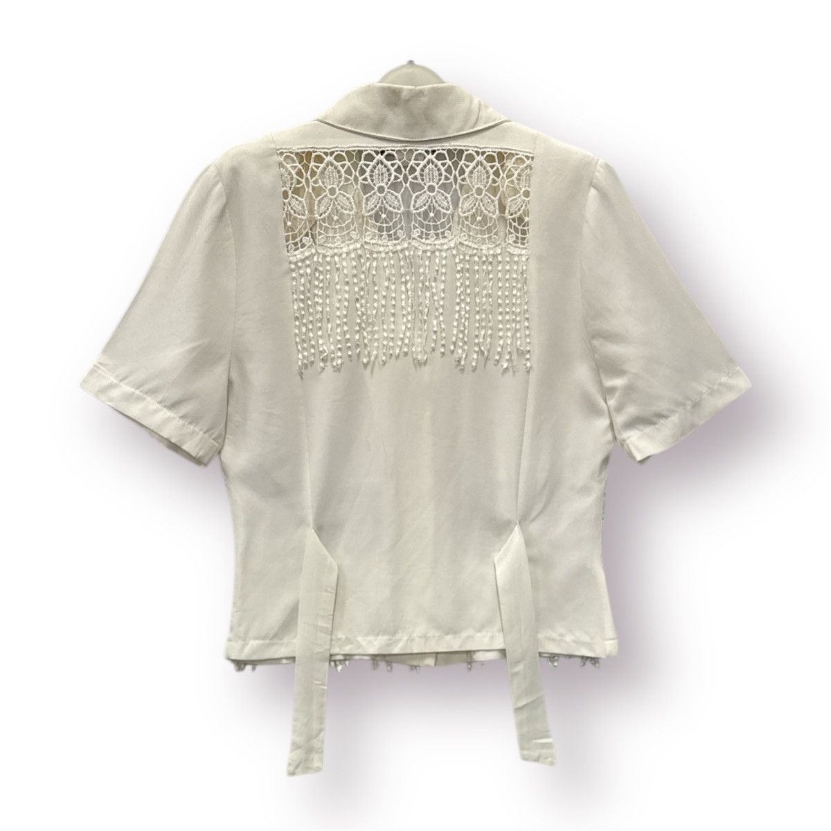 Sandro 🔥 Vintage 80s SANDRO Paris Croped Mesh Blouse Jacket Size S / US 4 / IT 40 - 10 Thumbnail