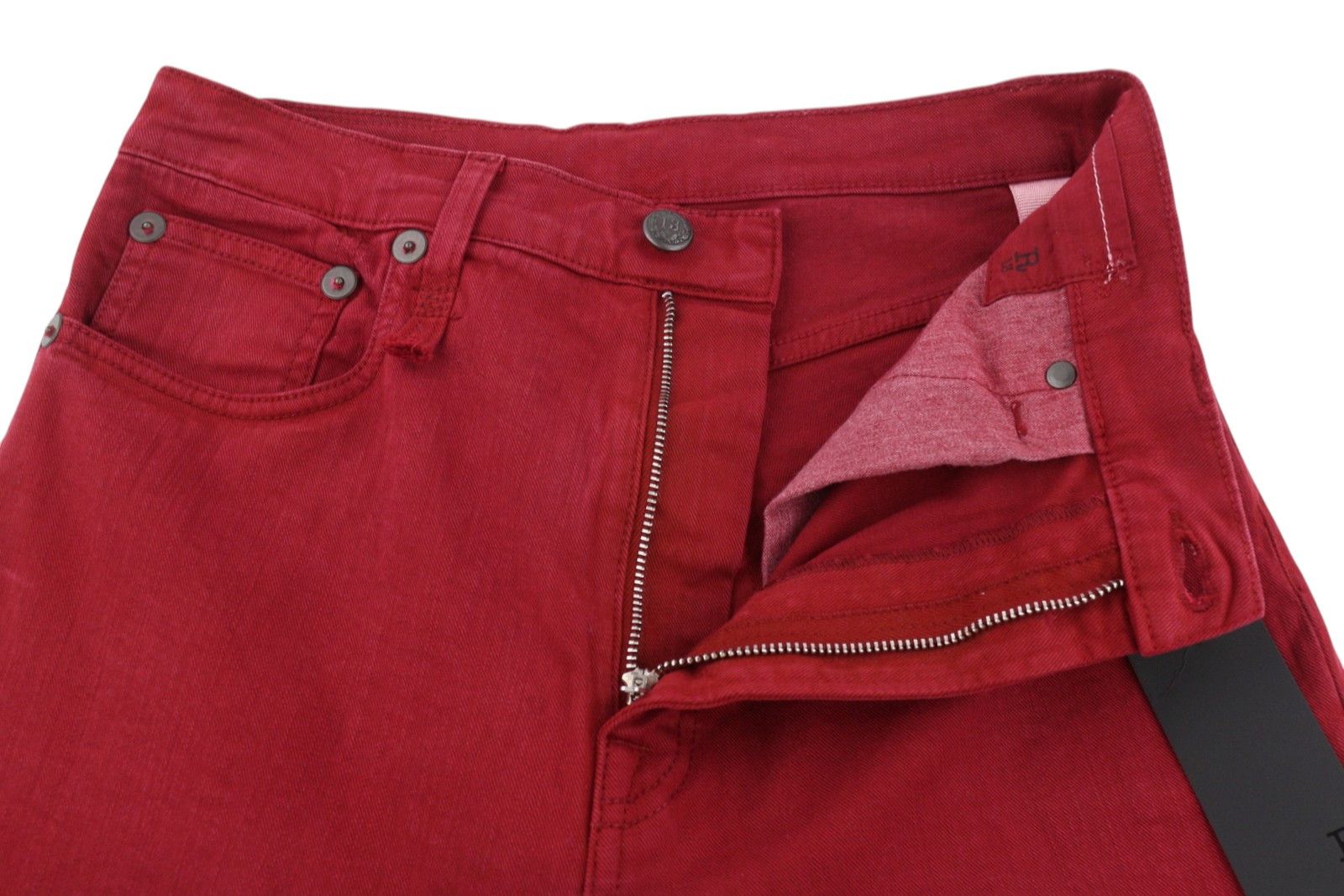 R13 JANE 27 Vivid Red Stretch Slim Straight Fit Pants 85772 Size 27" / US 4 / IT 40 - 5 Thumbnail