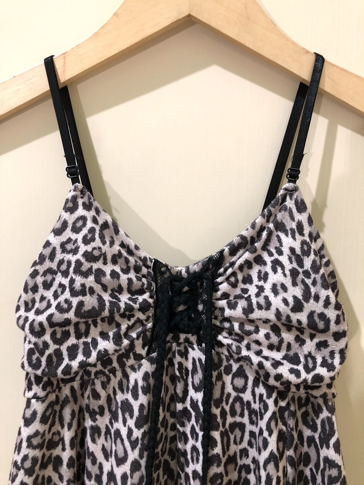 Vintage Avant Garde Dress Leopard Ruffle Adjustable Strap Style Size M / US 6-8 / IT 42-44 - 3 Thumbnail