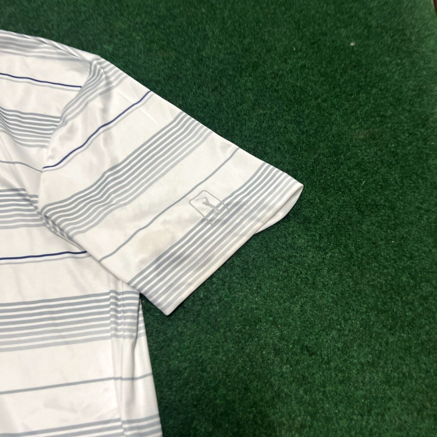 PGA Tour PGA Tour Polo Shirt Men XL White Blue Striped Pro Series Athletic Fit Golfing Size US XL / EU 56 / 4 - 2 Thumbnail