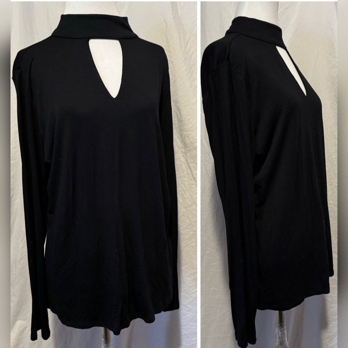 Vintage Retro, Premise Studio, Keyhole Chest, Mock Neck, Long Sleeve Size XL / US 12-14 / IT 48-50 - 4 Thumbnail