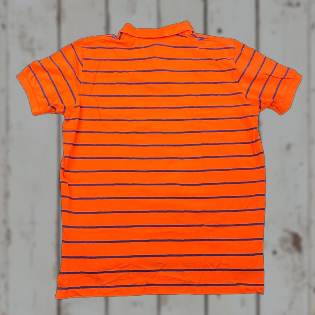 Polo Ralph Lauren VINTAGE Polo Ralph Lauren Polo Shirt Short Sleeve Pony Orange Navy Blue 90s XL Men's Classic Casual Shirt Size US XL / EU 56 / 4 - 1 Thumbnail