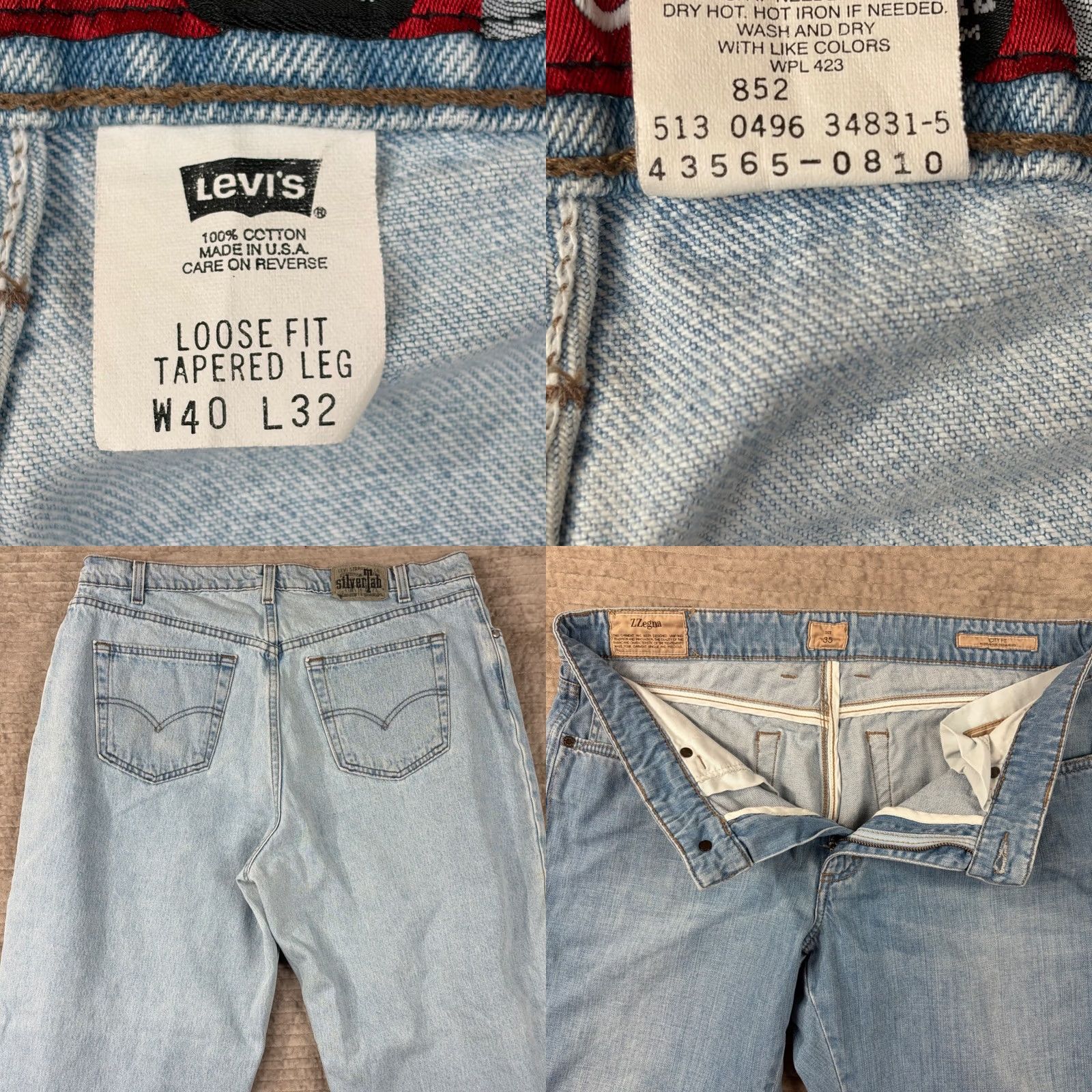 Levi's Vintage Levi'S SilverTab Loose Fit Tapered Leg Jeans Light Wash 40x32 USA Made Denim Size US 40 / EU 56 - 8 Thumbnail
