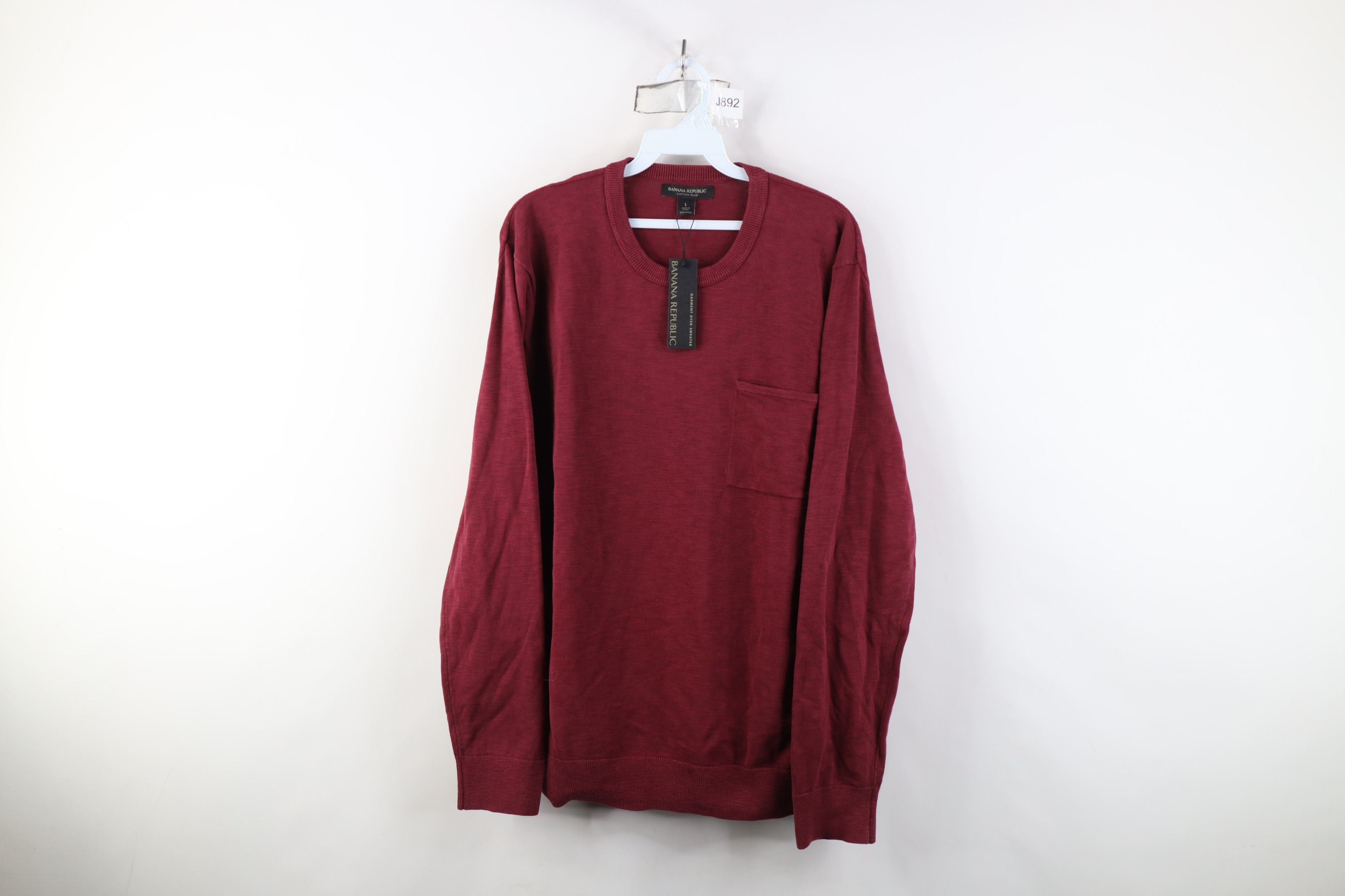 Banana Republic New Banana Republic Cotton Slub Knit Pocket Sweater Red Size US L / EU 52-54 / 3 - 1 Thumbnail