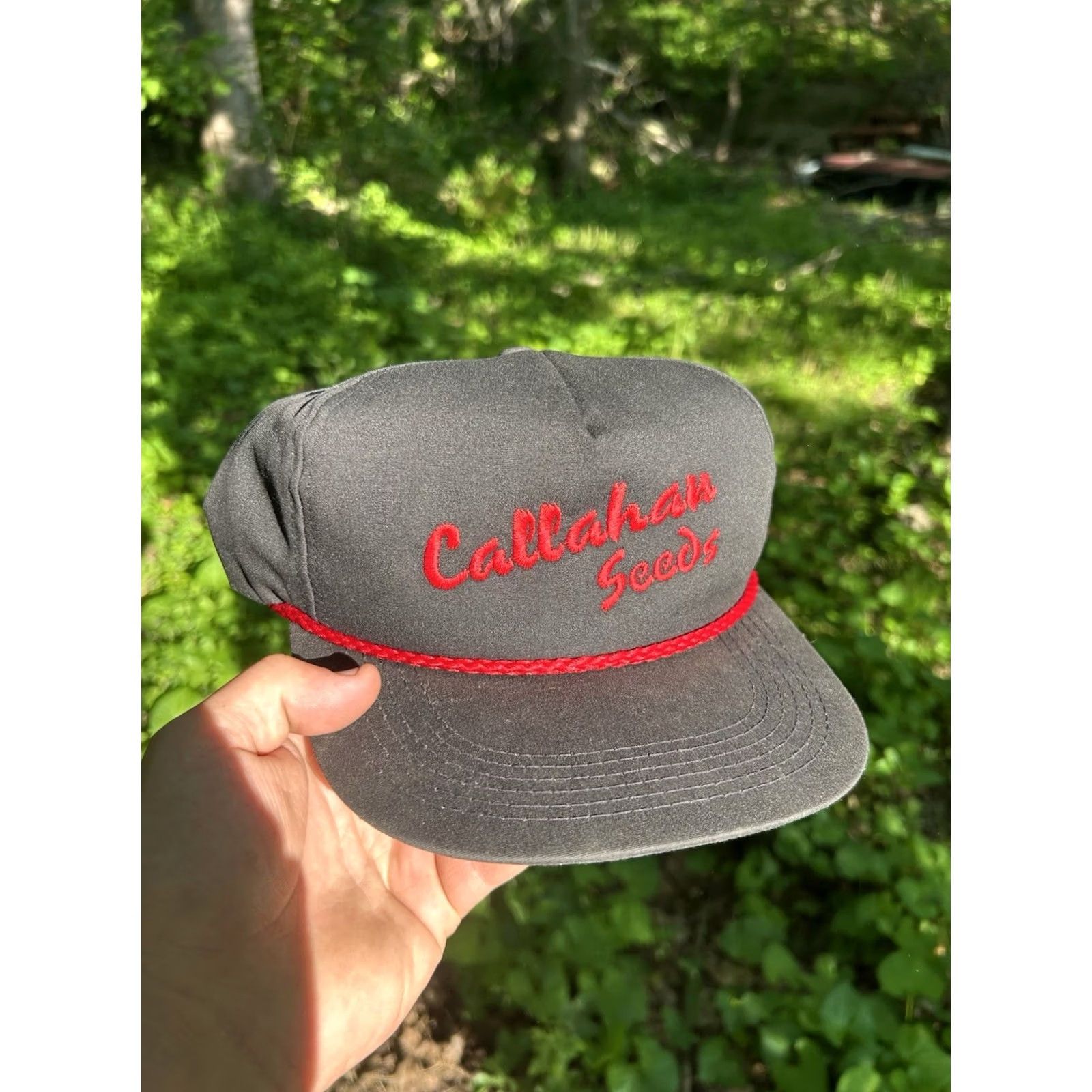 Vintage VINTAGE K-Products Snapback Hat Cap Callahan Seeds USA Made Black Men Adjustable Cap Hat Mens Size ONE SIZE - 2 Thumbnail