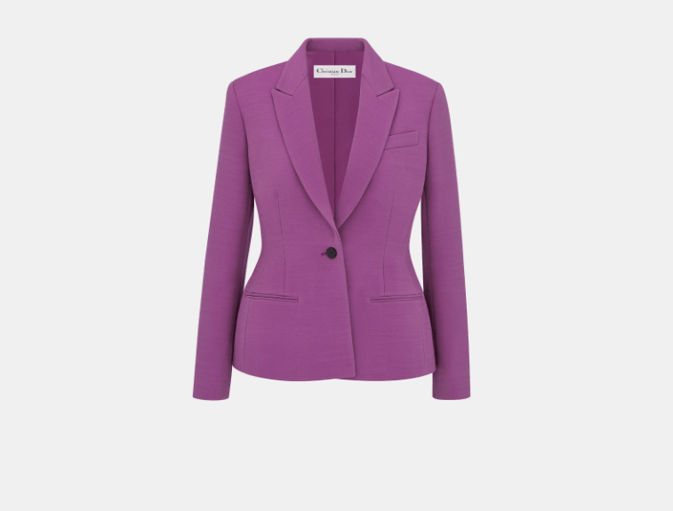 Dior o1w1db11225 421V27 Fitted Jacket in Purple Size XS / US 0-2 / IT 36-38 - 1 Thumbnail