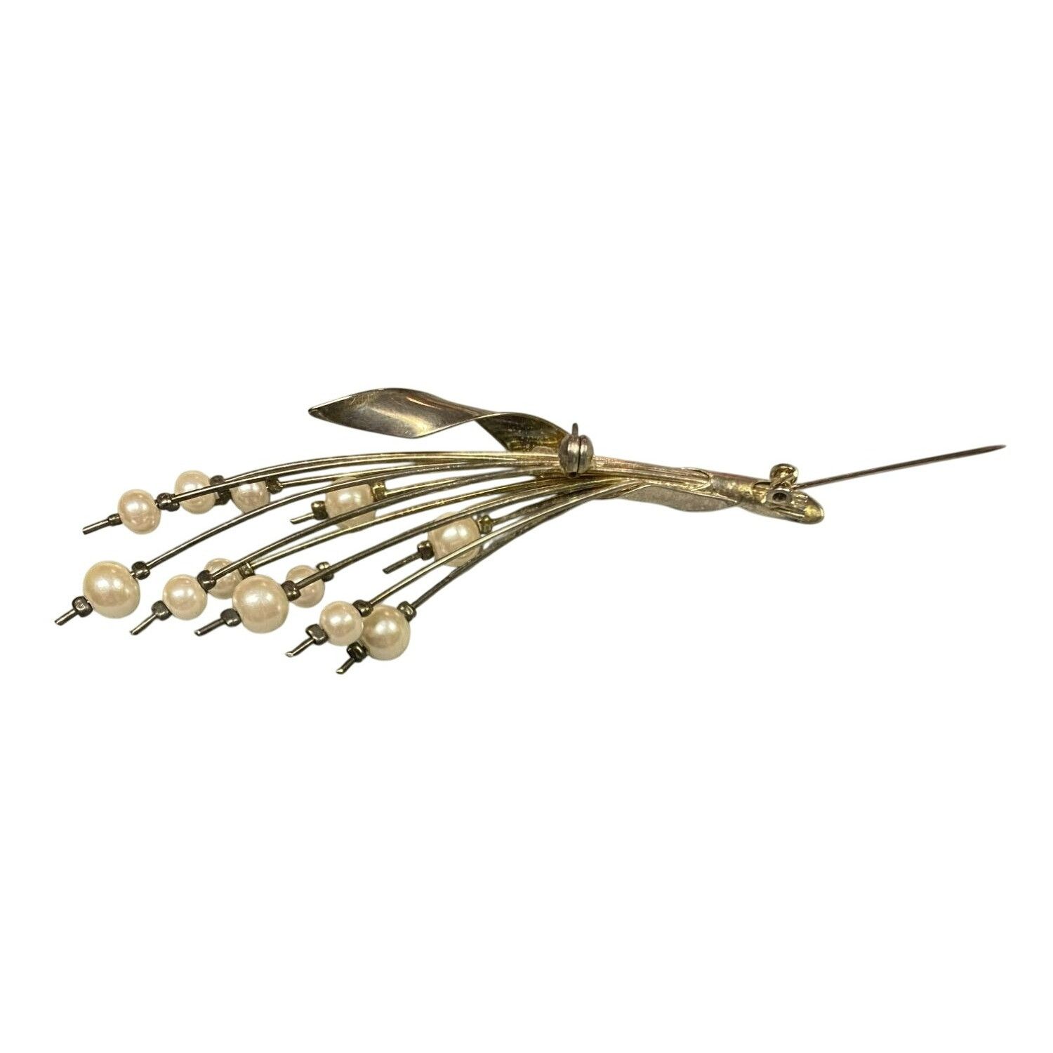 Other Vintage Mid-Century Modernist Silver-Toned Wheat Brooch With Size ONE SIZE - 5 Thumbnail