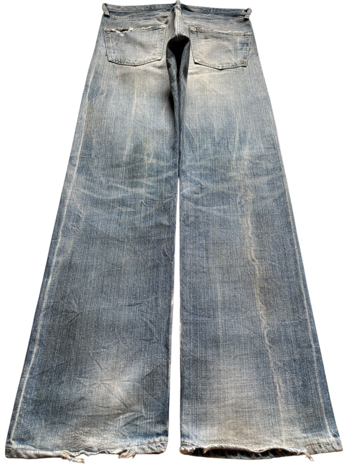 Japanese Brand × Spellbound Vintage Japanese Spellbound Mud Wash Ripped Flare Jeans Size US 32 / EU 48 - 2 Thumbnail