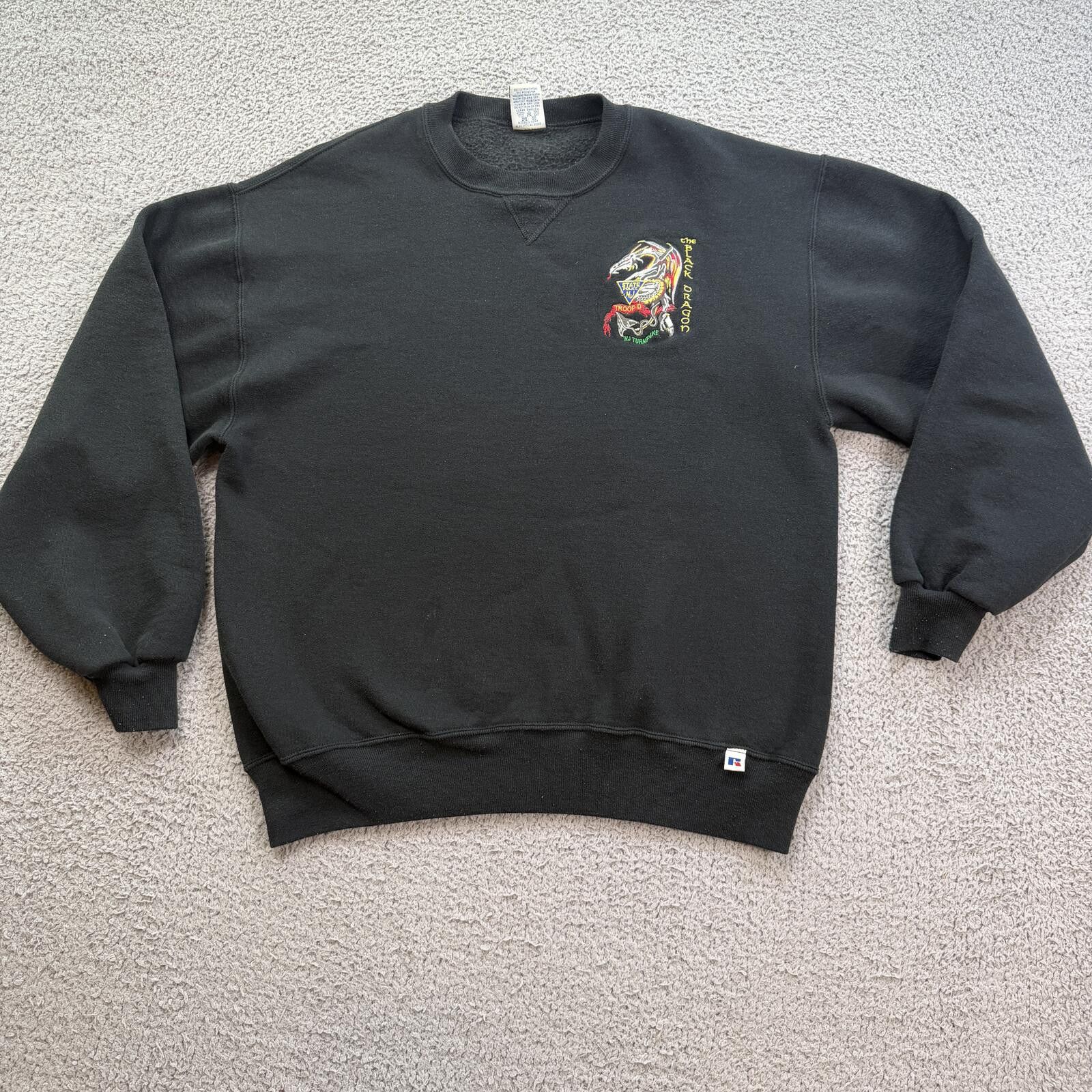 Russell Athletic Vintage 90s Black Dragon NJ Turnpike State Police Sweatshirt Size US L / EU 52-54 / 3 - 1 Thumbnail