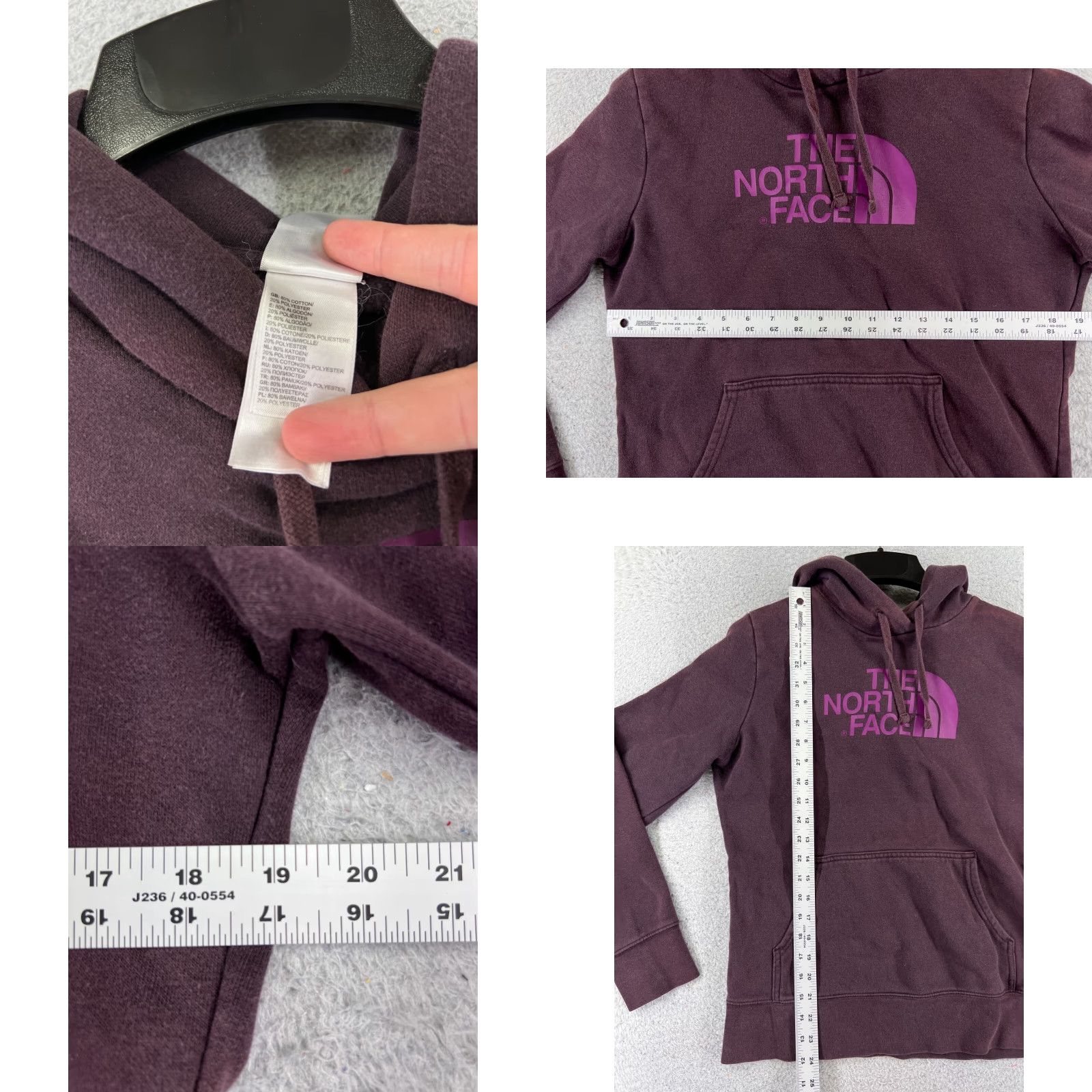 The North Face The North Face Sweater Womens Medium Burgundy Hoodie Cotton Blend Pocket READ Size M / US 6-8 / IT 42-44 - 8 Thumbnail