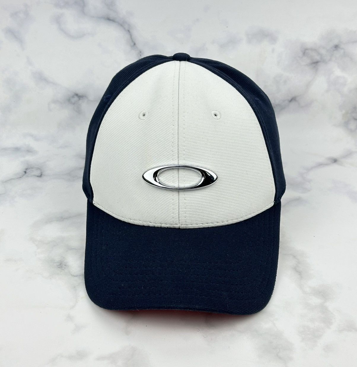 Oakley Mens Oakley Baseball CAP Blue White Fitted Size L/XL Size 38 - 2 Thumbnail
