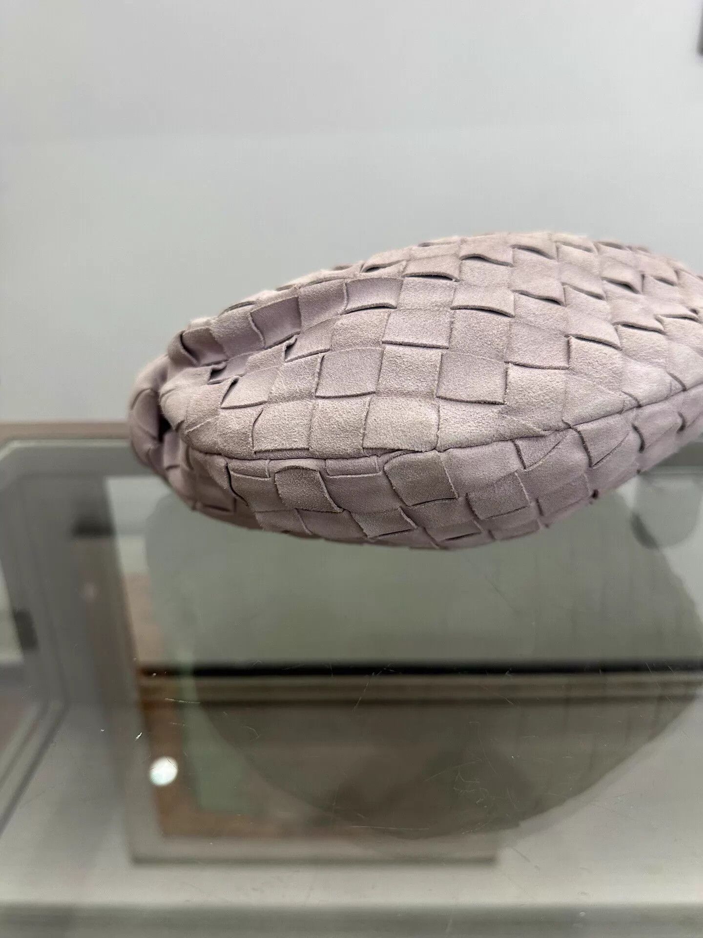Bottega Veneta BV Mini Jodie Pale Pink Suede Woven Dumpling 23cm Size ONE SIZE - 5 Thumbnail